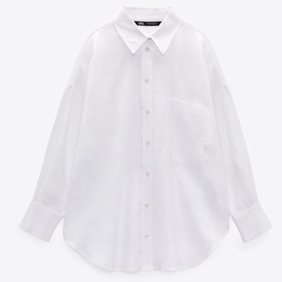 Zara Tops Zara Linen Shirt With Pockets Poshmark
